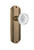 Nostalgic Warehouse - Deco Plate Double Dummy Crystal Meadows Knob in Antique Brass - DECCME - 753565