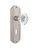 Nostalgic Warehouse - Deco Plate Interior Mortise Crystal Egg & Dart Knob in Satin Nickel - DECCED - 751643 - 2 1/4" Backset
