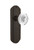 Nostalgic Warehouse - Deco Plate Passage Crystal Egg & Dart Knob in Oil-Rubbed Bronze - DECCED - 750186 - 2 3/4" Backset