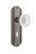 Nostalgic Warehouse - Deco Plate Passage with Keyhole Crystal Meadows Knob in Antique Pewter - DECCME - 752659 - 2 3/4" Backset