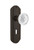 Nostalgic Warehouse - Deco Plate Passage with Keyhole Crystal Meadows Knob in Oil-Rubbed Bronze - DECCME - 752657 - 2 3/4" Backset