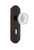 Nostalgic Warehouse - Deco Plate Passage with Keyhole Crystal Meadows Knob in Timeless Bronze - DECCME - 752656 - 2 3/4" Backset