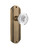 Nostalgic Warehouse - Deco Plate Privacy Crystal Egg & Dart Knob in Antique Brass - DECCED - 751108 - 2 3/8" Backset