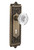 Nostalgic Warehouse - Egg & Dart Plate Interior Mortise Crystal Egg & Dart Knob in Antique Brass - EADCED - 751646 - 2 1/4" Backset