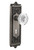 Nostalgic Warehouse - Egg & Dart Plate Interior Mortise Crystal Egg & Dart Knob in Antique Pewter - EADCED - 751647 - 2 1/4" Backset