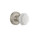 Nostalgic Warehouse - Classic Rosette Interior Mortise Waldorf White Milk Glass Knob in Satin Nickel - CLAWAW - 749493 - 2 1/4" Backset