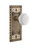 Nostalgic Warehouse - Craftsman Plate Passage Waldorf White Milk Glass Knob in Antique Brass - CRAWAW - 748012 - 2 3/8" Backset
