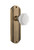 Nostalgic Warehouse - Deco Plate Passage Waldorf White Milk Glass Knob in Antique Brass - DECWAW - 748043 - 2 3/4" Backset
