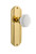 Nostalgic Warehouse - Deco Plate Passage Waldorf White Milk Glass Knob in Unlacquered Brass - DECWAW - 748058 - 2 3/4" Backset
