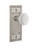 Nostalgic Warehouse - Craftsman Plate Privacy Waldorf White Milk Glass Knob in Satin Nickel - CRAWAW - 748966 - 2 3/8" Backset