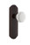 Nostalgic Warehouse - Deco Plate Privacy Waldorf White Milk Glass Knob in Timeless Bronze - DECWAW - 748998 - 2 3/8" Backset