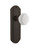 Nostalgic Warehouse - Deco Plate Single Dummy Waldorf White Milk Glass Knob in Oil-Rubbed Bronze - DECWAW - 748575