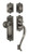 Nostalgic Warehouse - Egg & Dart Plate S Grip Entry Set Egg & Dart Knob in Antique Pewter - 719448 - 2 3/8" Backset