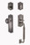 Nostalgic Warehouse - Meadows Plate C Grip Entry Set Meadows Knob in Antique Pewter - MEAMEA - 733331 - 2 3/8" Backset