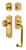 Nostalgic Warehouse - Meadows Plate F Grip Entry Set Meadows Knob in Polished Brass - 727926 - 2 3/4" Backset