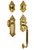 Nostalgic Warehouse - Victorian Plate C Grip Entry Set Victorian Knob in Polished Brass - 727927 - 2 3/8" Backset