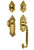Nostalgic Warehouse - Victorian Plate F Grip Entry Set Victorian Knob in Polished Brass - 727919 - 2 3/8" Backset