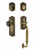 Nostalgic Warehouse - Meadows Plate C Grip Entry Set Meadows Knob in Antique Brass - 727680 - 2 3/4" Backset