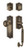 Nostalgic Warehouse - Meadows Plate F Grip Entry Set Meadows Knob in Antique Brass - 719421 - 2 3/8" Backset