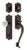 Nostalgic Warehouse - Egg & Dart Plate S Grip Entry Set Crystal Egg & Dart Knob in Timeless Bronze - 755604 - 2 3/8" Backset