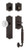 Nostalgic Warehouse - Meadows Plate F Grip Entry Set Crystal Meadows Knob in Timeless Bronze - 755840 - 2 3/8" Backset
