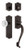 Nostalgic Warehouse - Meadows Plate S Grip Entry Set Crystal Meadows Knob in Timeless Bronze - 755845 - 2 3/4" Backset
