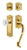 Nostalgic Warehouse - Meadows Plate S Grip Entry Set Crystal Meadows Knob in Polished Brass - 755821 - 2 3/4" Backset
