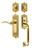 Nostalgic Warehouse - Egg & Dart Plate C Grip Entry Set Swan Lever in Polished Brass - 768108 - 2 3/4" Backset