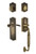 Nostalgic Warehouse - Meadows Plate F Grip Entry Set Swan Lever in Antique Brass - 768213 - 2 3/8" Backset