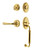 Nostalgic Warehouse - Classic Plate C Grip Entry Set Fleur Lever in Polished Brass - 768661 - 2 3/4" Backset