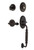 Nostalgic Warehouse - Classic Plate F Grip Entry Set Fleur Lever in Timeless Bronze - 768688 - 2 3/4" Backset