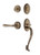 Nostalgic Warehouse - Classic Plate S Grip Entry Set Fleur Lever in Antique Brass - 768718 - 2 3/8" Backset