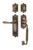 Nostalgic Warehouse - Egg & Dart Plate C Grip Entry Set Fleur Lever in Antique Brass - 768814 - 2 3/8" Backset