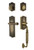 Nostalgic Warehouse - Meadows Plate F Grip Entry Set Fleur Lever in Antique Brass - 768910 - 2 3/8" Backset