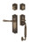 Nostalgic Warehouse - Meadows Plate F Grip Entry Set Fleur Lever in Antique Brass - 768910 - 2 3/8" Backset