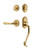 Nostalgic Warehouse - Rope Rosette S Grip Entry Set Fleur Lever in Polished Brass - 769123 - 2 3/8" Backset