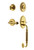 Nostalgic Warehouse - Classic Plate F Grip Entry Set Fleur Lever in Polished Brass - 769775 - 2 3/8" Backset