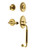 Nostalgic Warehouse - Classic Plate C Grip Entry Set Fleur Lever in Polished Brass - 769780 - 2 3/8" Backset