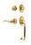 Nostalgic Warehouse - Classic Plate C Grip Entry Set Swan Lever in Polished Brass - 769856 - 2 3/4" Backset