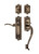 Nostalgic Warehouse - Egg & Dart Plate S Grip Entry Set Swan Lever in Antique Brass - 770346 - 2 3/8" Backset