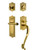 Nostalgic Warehouse - Meadows Plate S Grip Entry Set Fleur Lever in Polished Brass - 770389 - 2 3/8" Backset