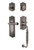 Nostalgic Warehouse - Meadows Plate F Grip Entry Set Fleur Lever in Antique Pewter - 770390 - 2 3/4" Backset