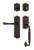 Nostalgic Warehouse - Meadows Plate F Grip Entry Set Fleur Lever in Timeless Bronze - 770393 - 2 3/8" Backset