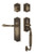 Nostalgic Warehouse - Meadows Plate F Grip Entry Set Fleur Lever in Antique Brass - 770402 - 2 3/8" Backset