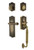 Nostalgic Warehouse - Meadows Plate C Grip Entry Set Fleur Lever in Antique Brass - 770404 - 2 3/4" Backset