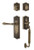 Nostalgic Warehouse - Meadows Plate C Grip Entry Set Fleur Lever in Antique Brass - 770404 - 2 3/4" Backset