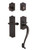 Nostalgic Warehouse - Meadows Plate S Grip Entry Set Fleur Lever in Timeless Bronze - 770410 - 2 3/8" Backset