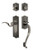 Nostalgic Warehouse - Meadows Plate S Grip Entry Set Manor Lever in Antique Pewter - 770480 - 2 3/8" Backset