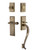 Nostalgic Warehouse - New York Plate S Grip Entry Set Fleur Lever in Antique Brass - 770668 - 2 3/8" Backset