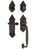 Nostalgic Warehouse - Victorian Plate F Grip Entry Set Fleur Lever in Timeless Bronze - 771337 - 2 3/8" Backset